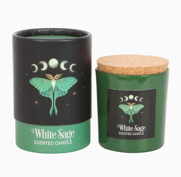 [15449] Dark Forest Luna Moth White Sage Candle