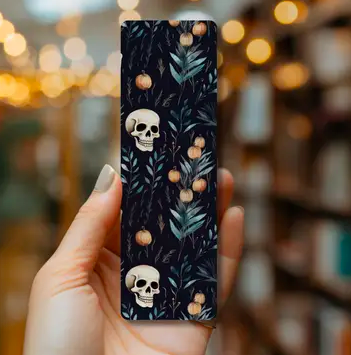 [BM93] Floral Skull Laminated Bookmark