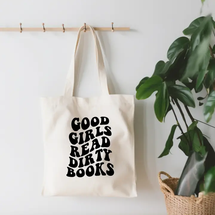 [ESGGRDBSCTB] Good Girls Read Dirty Books Small Canvas Tote Bag