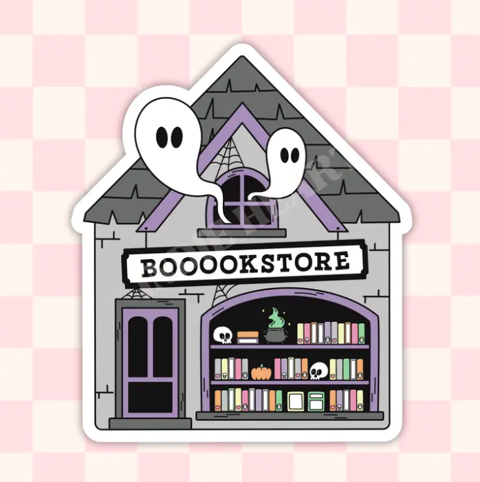 [362_HauntedBookstoreVinylSticker] Haunted Bookstore Sticker